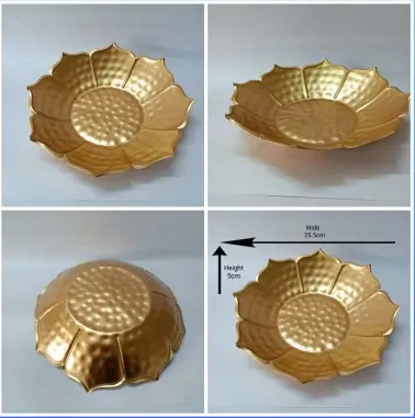 Gold Lotus Pooja Bowl — Handcrafted Export Product by NXTGENEXPORTS, Moradabad